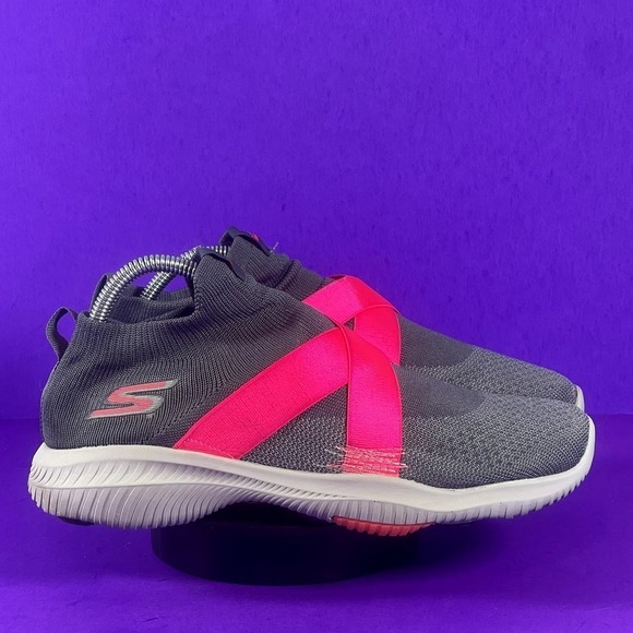 Skechers Women's Gray/Pink Go Walk Revolution Ultra-15669 Sneaker Shoe Size 10 - Picture 1 of 7